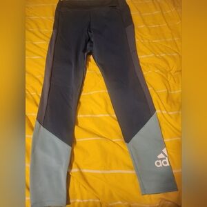 NWT Adidas Womens Blue Color Block Leggings size L
